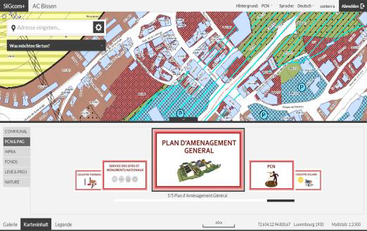 SIGcom - Local Authority WebGIS for Luxemburg Header